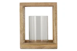 Lanterns|Candles & Candleholders^Nkuku Sanora Mango Wood Lantern - Natural