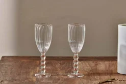 Wine & Champagne Glasses|Entertaining Glasses^Nkuku Santosa Champagne Flute - Clear (Set of 2)