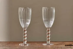 Wine & Champagne Glasses|Entertaining Glasses^Nkuku Santosa Champagne Flute - Clear (Set of 2)