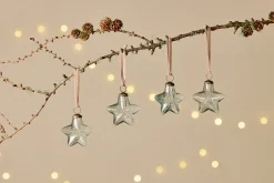 Baubles & Tree Decorations|Shades Of Nature^Nkuku Sardi Star Baubles - (Set of 4) Clear