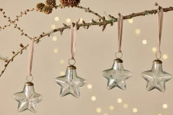 Baubles & Tree Decorations|Shades Of Nature^Nkuku Sardi Star Baubles - (Set of 4) Clear