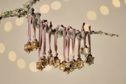 Baubles & Tree Decorations|Shades Of Nature^Nkuku Sardi Star Baubles - (Set of 12) Gold