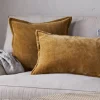 Bedroom Textiles|Cushions^Nkuku Sela Velvet Cushion Cover - Ochre