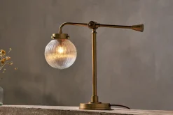 Desk Lamps|Table Lamps^Nkuku Sengol Recycled Glass Desk Lamp - Antique Brass