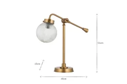 Desk Lamps|Table Lamps^Nkuku Sengol Recycled Glass Desk Lamp - Antique Brass