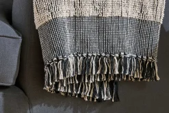 Bedroom Textiles|Blankets & Throws^Nkuku Shal Cotton Throw - Black & Off White