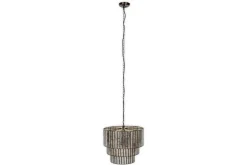 Statement Lighting|Pendant Lighting^Nkuku Shanaya Mottled Glass Chandelier - Antique Bronze
