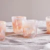 Tumblers^Nkuku Shirali Marble Swirl Tumbler - Apricot (Set of 4)