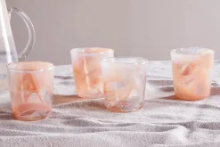 Tumblers^Nkuku Shirali Marble Swirl Tumbler - Apricot (Set of 4)
