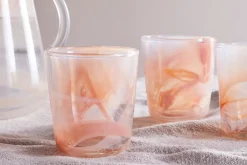 Tumblers^Nkuku Shirali Marble Swirl Tumbler - Apricot (Set of 4)