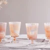 Wine & Champagne Glasses^Nkuku Shirali Marble Swirl Wine Glass - Apricot - (Set of 4)