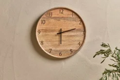 Decorative Home Accessories|Clocks^Nkuku Som Mango Wood Clock - Natural