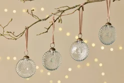 Baubles & Tree Decorations^Nkuku Sundara Baubles - Clear - (Set of 4)