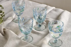 Entertaining Glasses|Wine & Champagne Glasses^Nkuku Taja Wine Glass - Sea Blue (Set of 4)