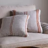 Bedroom Textiles|Cushions^Nkuku Tajana Linen Stripe Cushion Cover - Rust