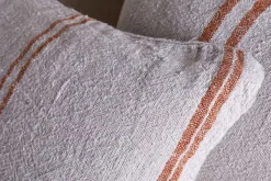Bedroom Textiles|Cushions^Nkuku Tajana Linen Stripe Cushion Cover - Rust