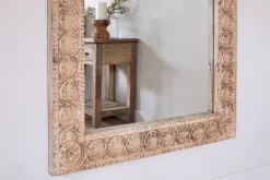 Full Length Mirrors|Wall Mirrors^Nkuku Tannir Carved Mango Wood Mirror - Natural