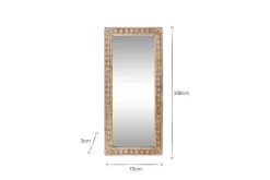 Full Length Mirrors|Wall Mirrors^Nkuku Tannir Carved Mango Wood Mirror - Natural