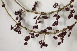 Wreaths & Garlands|New Christmas^Nkuku Tanu Layered Mango Wood Beaded Wreath - Brass & Ruby