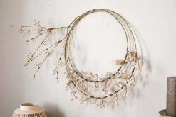 Wreaths & Garlands|New Christmas^Nkuku Tanu Layered Mango Wood Beaded Wreath - Brass & Natural