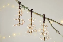 Baubles & Tree Decorations|New Christmas^Nkuku Tanu Mango Wood Beaded Baubles - (Set of 3) Brass & Natural