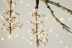 Baubles & Tree Decorations|New Christmas^Nkuku Tanu Mango Wood Beaded Baubles - (Set of 3) Brass & Natural