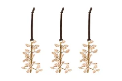 Baubles & Tree Decorations|New Christmas^Nkuku Tanu Mango Wood Beaded Baubles - (Set of 3) Brass & Natural