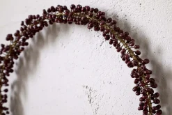 Wreaths & Garlands|New Christmas^Nkuku Tanu Mango Wood Beaded Wreath - Brass & Ruby