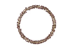 Wreaths & Garlands|New Christmas^Nkuku Tanu Mango Wood Beaded Wreath - Brass & Ruby