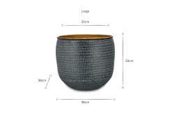 Decorative Home Accessories|Garden Planters^Nkuku Tembesi Etched Planter - Antique Black & Brass