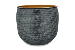 Decorative Home Accessories|Garden Planters^Nkuku Tembesi Etched Planter - Antique Black & Brass