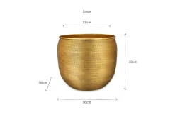 Decorative Home Accessories|Garden Planters^Nkuku Tembesi Etched Planter - Antique Brass