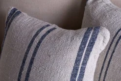 Bedroom Textiles|Cushions^Nkuku Tendali Linen Stripe Cushion Cover - Navy