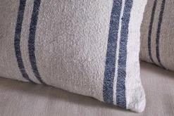 Bedroom Textiles|Cushions^Nkuku Tendali Linen Stripe Cushion Cover - Navy