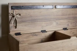 Hallway & Bootroom|Storage & Shelving^Nkuku Teni Reclaimed Wood Storage Bench with Upholstered Linen Cushion - Natural