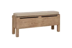 Hallway & Bootroom|Storage & Shelving^Nkuku Teni Reclaimed Wood Storage Bench with Upholstered Linen Cushion - Natural