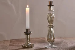 Decorative Home Accessories|Fireside^Nkuku Tharad Recycled Glass Candle Holder - Smoke Lustre
