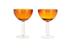 Barware|Entertaining Glasses^Nkuku Thimma Champagne Coupe - Amber (Set of 2)