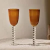 Barware|Entertaining Glasses^Nkuku Thimma Wine Glass - Amber (Set of 2)
