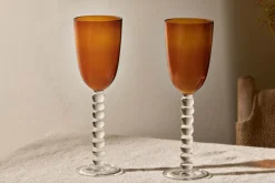 Barware|Entertaining Glasses^Nkuku Thimma Wine Glass - Amber (Set of 2)