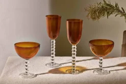 Barware|Entertaining Glasses^Nkuku Thimma Wine Glass - Amber (Set of 2)