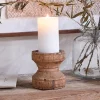 Decorative Home Accessories|Desk Accessories^Nkuku Thoko Reclaimed Round Candlestick - Dark Stain