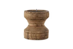 Decorative Home Accessories|Desk Accessories^Nkuku Thoko Reclaimed Round Candlestick - Dark Stain