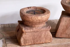 Decorative Home Accessories|Candlesticks^Nkuku Thoko Reclaimed Square Candlestick - Dark Stain