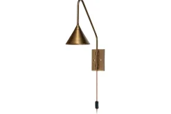 Wall Lights|Wall & Spot Lights^Nkuku Thottam Swing Arm Wall Lamp - Antique Brass