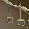 Bright Christmas|Baubles & Tree Decorations^Nkuku Tiny Kiko Box Decorations (Set of 2) - Antique Brass