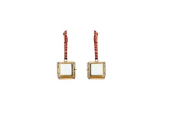 Bright Christmas|Baubles & Tree Decorations^Nkuku Tiny Kiko Box Decorations (Set of 2) - Antique Brass