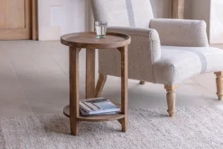 Living|Side Tables^Nkuku Triveni Mango Wood Side Table - Walnut Stain