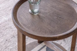 Living|Side Tables^Nkuku Triveni Mango Wood Side Table - Walnut Stain