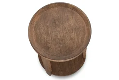 Living|Side Tables^Nkuku Triveni Mango Wood Side Table - Walnut Stain